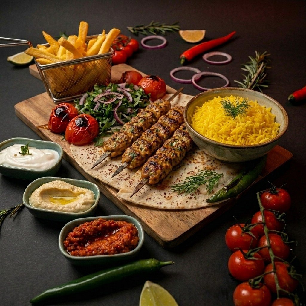 Hähnchen-Kebab Teller