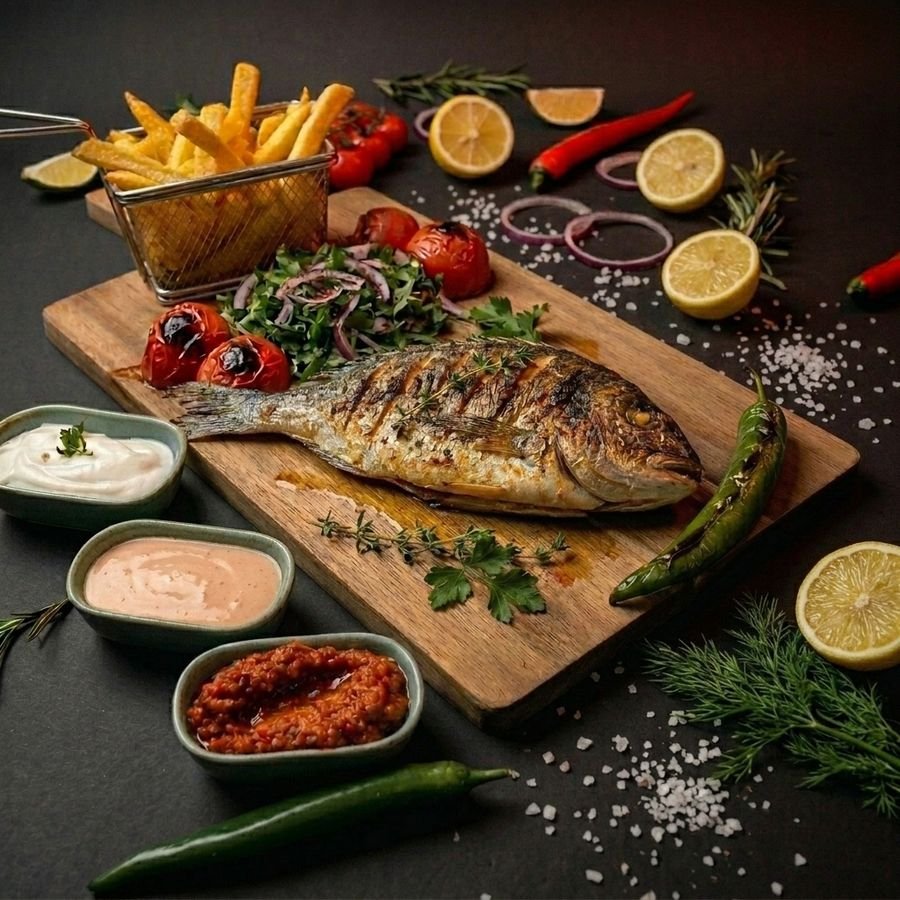 Dorade vom Holzkohlegrill